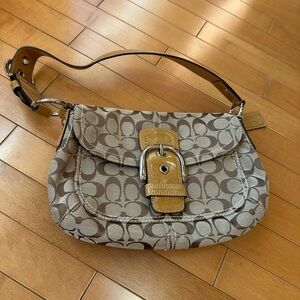 Coach Brown Signature Hobo Shoulder Bag
